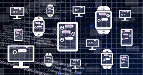 Futuristic AI Interfaces Across Devices in Tech Background - Download Free Stock Images Pikwizard.com