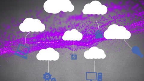 Abstract Cloud Computing Digital Technology Animation