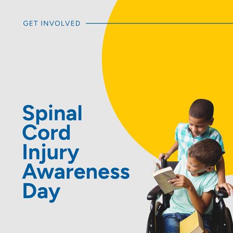 spinal cord injury awareness supportive friends moment - Download Free Stock Templates Pikwizard.com