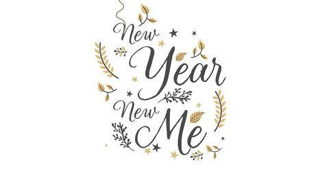 New Year New Me Inspirational Typography Design - Download Free Stock Images Pikwizard.com