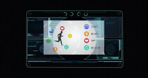 Futuristic Digital Fitness Dashboard with Running Data - Download Free Stock Images Pikwizard.com
