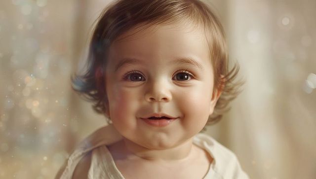 Adorable Smiling Baby with Warm Atmosphere