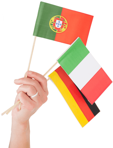 hand holding transparent small flags of portugal, italy, and germany - Download Free Stock Videos Pikwizard.com