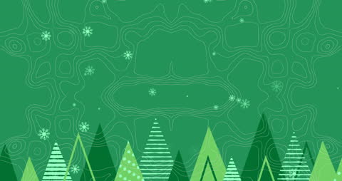 Festive Christmas Tree Pattern with Snowflakes and Topography Design