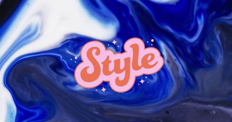 Stylish Text on Blue Liquid Background for Design Concepts