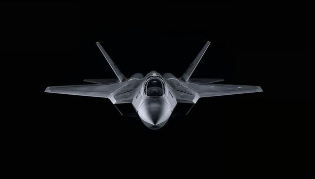 Illuminating Stealth Fighter Jet Against Black Background