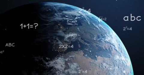 Global Network of Mathematical Data Processing with Earth from Space - Download Free Stock Images Pikwizard.com
