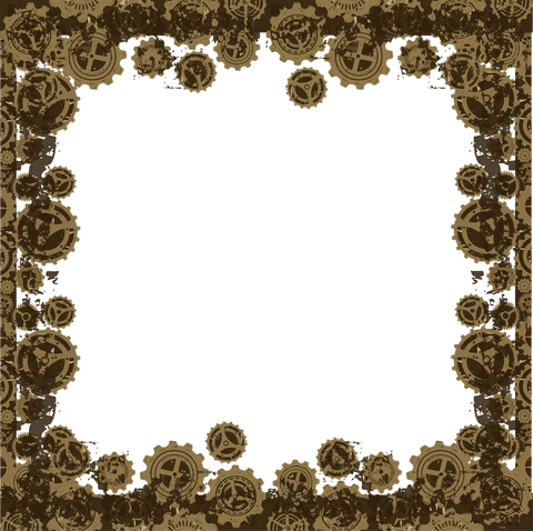steampunk gear frame with grunge texture on transparent background - Download Free Stock Videos Pikwizard.com
