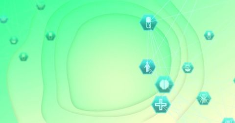Medical Icons Network on Abstract Green Background - Download Free Stock Images Pikwizard.com