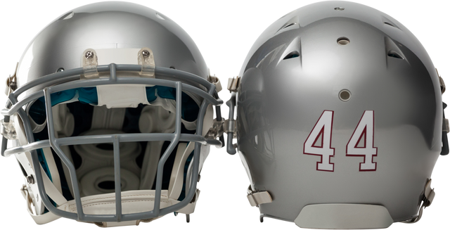 Silver Transparent Football Helmets with Face Masks Front and Back View - Download Free Stock Videos Pikwizard.com