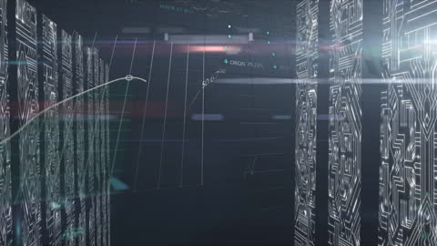 Data Processing Animation Over Digital Screens