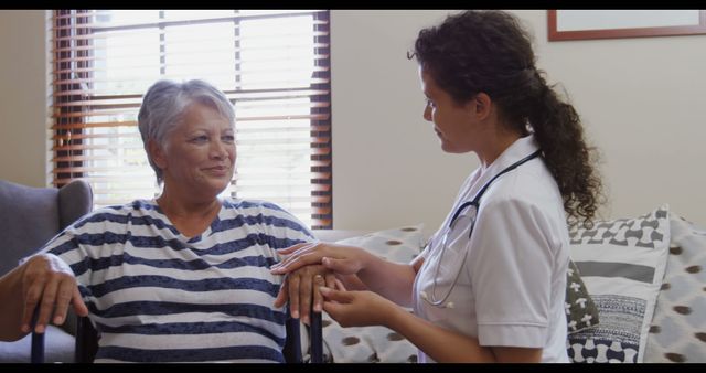 Nurse Assisting Senior Woman with Health Check at Home - Download Free Stock Images Pikwizard.com