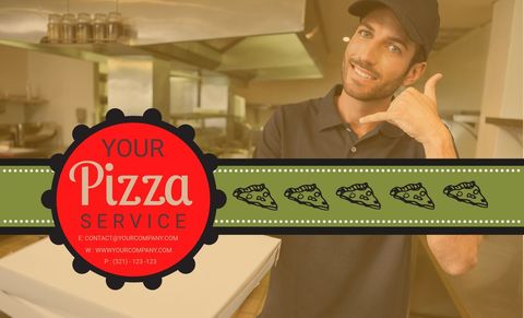 pizza delivery service advertising with smiling chef - Download Free Stock Templates Pikwizard.com