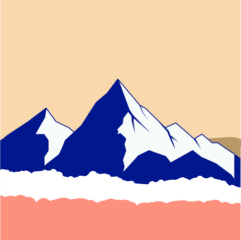 stylized mountains with colorful sky on transparent background - Download Free Stock Videos Pikwizard.com