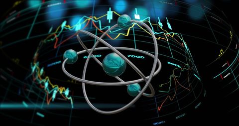 Digital Atom Model and Data Analyzing Conceptual Background - Download Free Stock Images Pikwizard.com