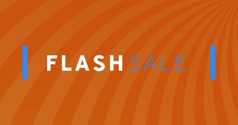 Vibrant Orange Flash Sale Banner with Blue Accents - Download Free Stock Images Pikwizard.com