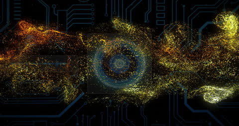Futuristic Data Processing and Digital Circuit Visualization