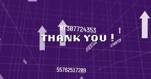 Thank You Text with Binary Grid and Digital Arrows - Download Free Stock Images Pikwizard.com