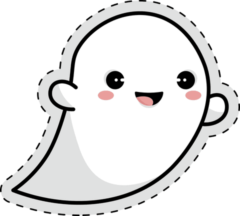 adorable happy cartoon ghost illustration on transparent background - Download Free Stock Videos Pikwizard.com