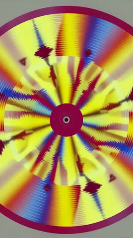 Kaleidoscope Colorwheel Rotating Vertical Video with Vibrant Magenta and Multicolor Bands