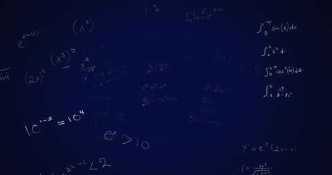 Mathematical Formulas on Abstract Blue Digital Background - Download Free Stock Images Pikwizard.com