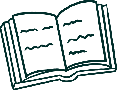 Open Book with Scribbles Transparent Background Illustration