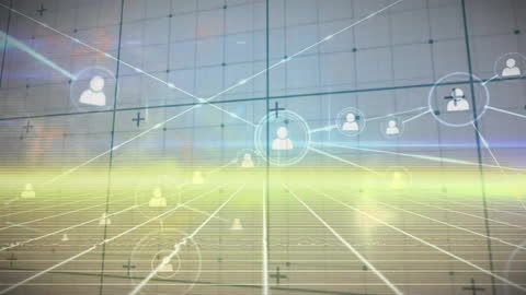 Digital Network with Data and User Icons for Tech Business