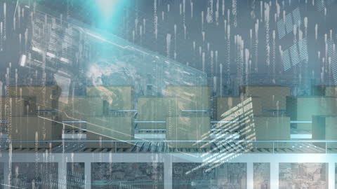 Conceptual Illustration of Global Data Processing in Shipping Industry