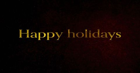 Elegant Golden Happy Holidays Text on Dark Background