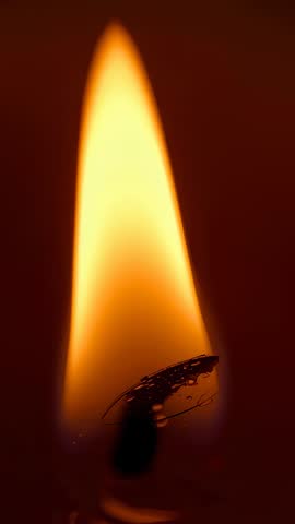 Candle Flame Flickering on Wick Dripping Wax | Vertical Ambient Meditation Loop