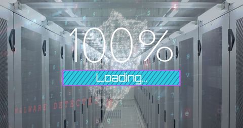 Successful Data Loading Over Secure Server Room - Download Free Stock Images Pikwizard.com