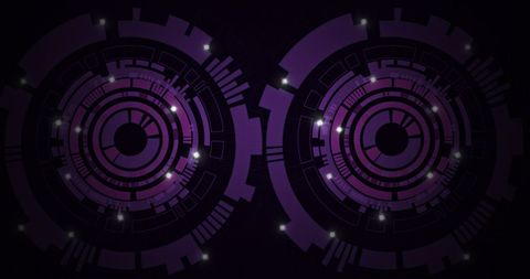 Abstract Digital Circles with Neon Lights - Download Free Stock Images Pikwizard.com