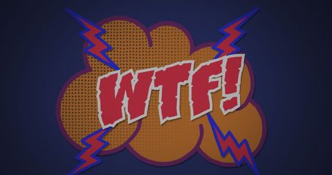Emotive WTF Banner in Retro Comic Style with Vibrant Background