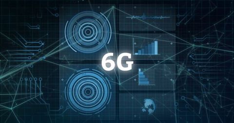 Futuristic 6G Technology Network Grid