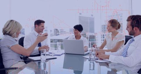 Business Professionals Collaborating in Modern Conference Room