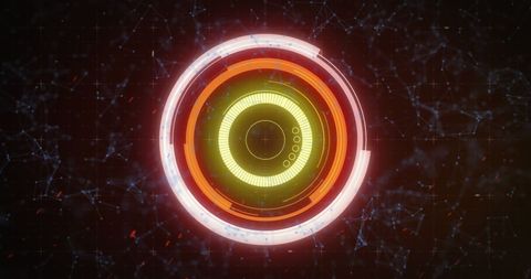 Futuristic Digital Interface with Glowing Scope Design