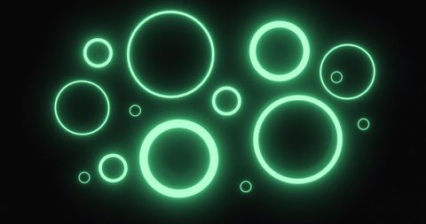 Pulsating Glowing Neon Green Rings on Dark Background - Download Free Stock Images Pikwizard.com