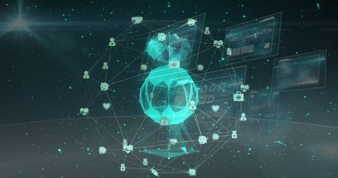 Digital Interface with Global Data Network and Time Concept - Download Free Stock Images Pikwizard.com