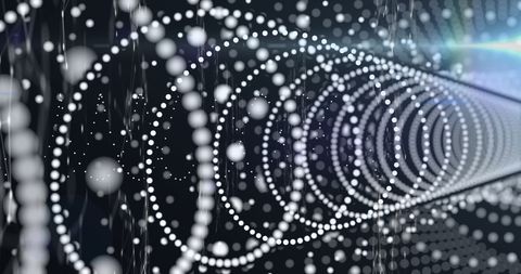 Abstract Digital Network with Binary Code in Motion