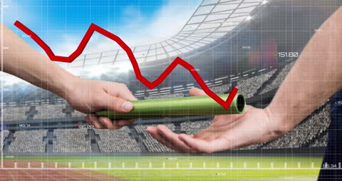 Handing Relay Baton Overlap with Declining Graph Line