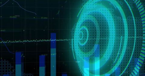 Futuristic Digital Dashboard with Glowing Data Interface