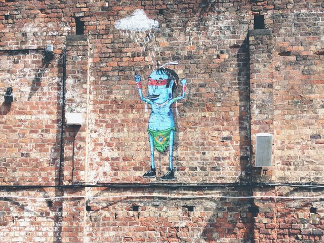 Colorful Graffiti on Old Brick Wall Outdoor Mural Street Art - Download Free Stock Photos Pikwizard.com