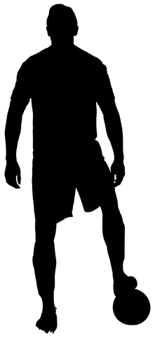 Football Player Silhouette Kicking Ball Transparent Background