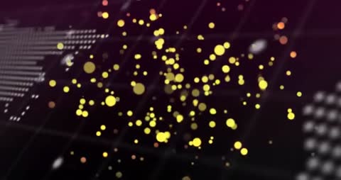 Abstract Gold Particles on Digitized World Map Background