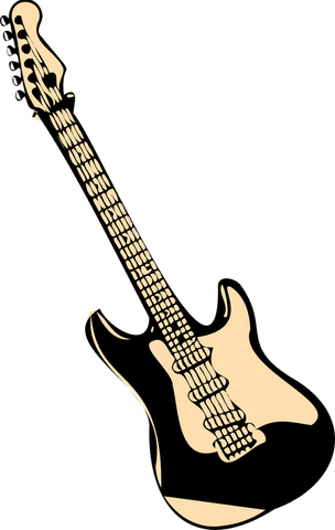 Vector electric guitar on transparent background icon