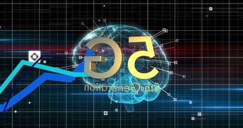 Brain Enhanced by 5G Technology with Data Graphics Overlay - Download Free Stock Images Pikwizard.com