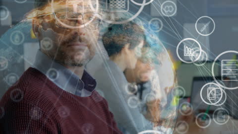 Man Using Innovative Technology in Covid Era Business Environment