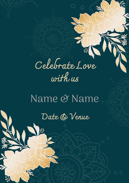 Elegant Floral Indian-Themed Engagement Invitation Template - Download Free Stock Templates Pikwizard.com