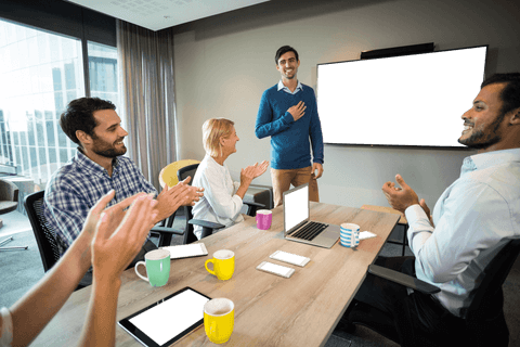 transparent applause in creative business presentation office - Download Free Stock Videos Pikwizard.com