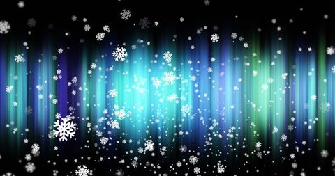 Northern Lights with Falling Snow over Dark Background - Download Free Stock Images Pikwizard.com